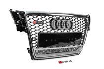 Audi A4 B8 2007–2015 Predná maska chladiča s nápisom Quattro, RS-style (2007-2011, čierna) fotografia 3