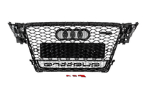 Audi A4 B8 2007–2015 Predná maska chladiča s nápisom Quattro, RS-style (2007-2011, čierna) fotografia 4
