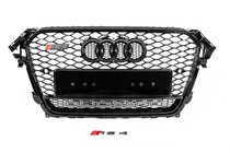 Audi A4 B8 2007–2015 Predná čierna maska chladiča v štýle RS s nápisom Quattro (2012-2015) fotografia 1