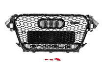 Audi A4 B8 2007–2015 Predná čierna maska chladiča v štýle RS s nápisom Quattro (2012-2015) fotografia 4