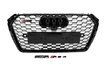 Audi A4 B9 2015–2024 Predná maska chladiča v štýle RS s nápisom Quattro (2015-2019, čierna) fotografia 1