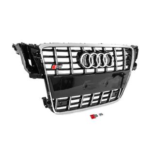 Predná maska chladiča S-style (2007-2011, čierna s chrómom) Audi A5 2007–2015 fotografia 3
