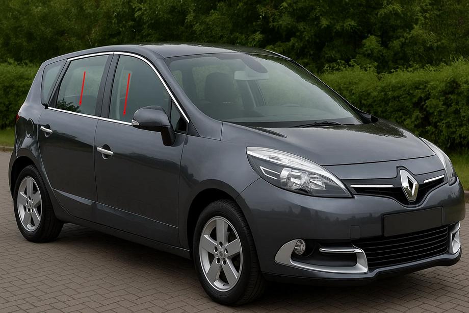 Renault Scenic/Grand 2009–2016 Chrómové okenné lišty (4 ks, nerez) Image
