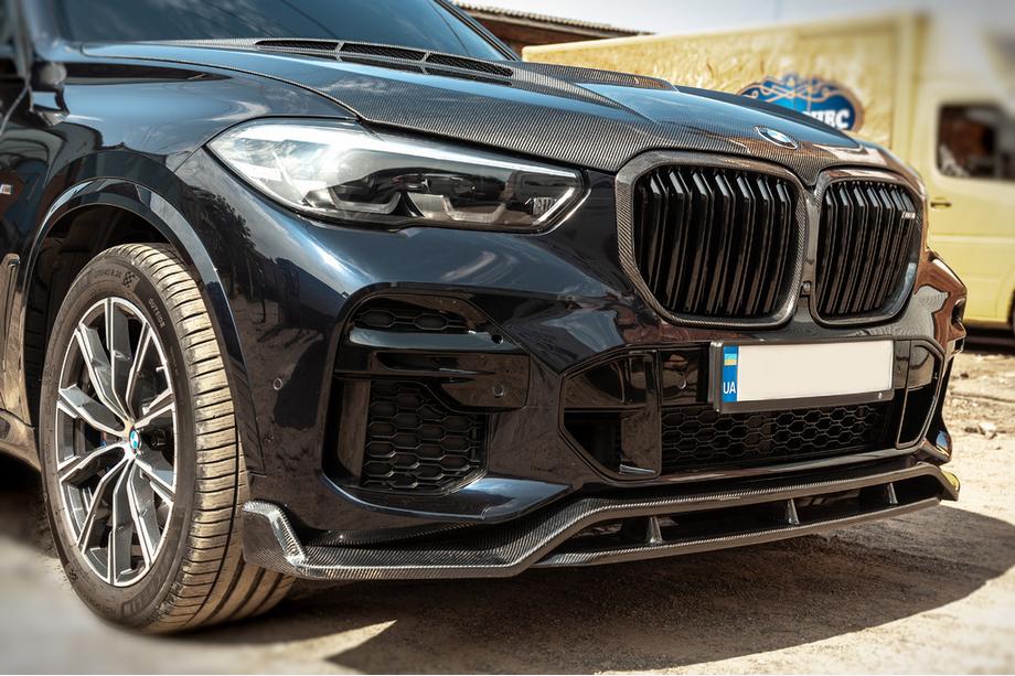 BMW X5 G05 2019–2026 Predný lip spojler nárazníka Paradigm V-2 (2018-2022, pravý karbón) Fotografia 8