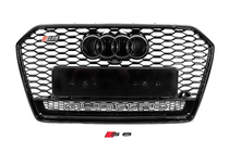 Audi A6 C7 2011–2017 Predná čierna maska chladiča RS-style s nápisom Quattro (2014-2017) fotografia 1