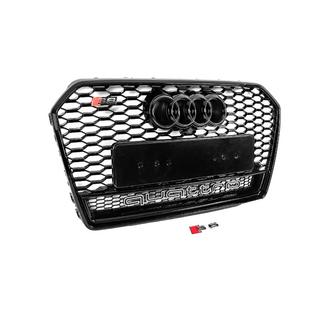Predná čierna maska chladiča RS-style s nápisom Quattro (2014-2017) fotografia 3