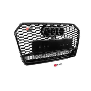 Predná čierna maska chladiča RS-style s nápisom Quattro (2014-2017) fotografia 3