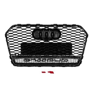 Predná čierna maska chladiča RS-style s nápisom Quattro (2014-2017) fotografia 4