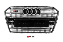 Audi A6 C7 2011–2017 Predná čierna maska chladiča s chrómovým rámom S-Style (2014-2017) fotografia 1