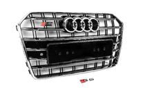 Audi A6 C7 2011–2017 Predná čierna maska chladiča s chrómovým rámom S-Style (2014-2017) fotografia 3