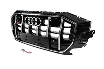 Audi Q8 2018– Predná maska SQ-Style (2018-2023, čierna s chrómom) fotografia 2