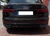 Audi A6 C8 2018–2025 Zadný difúzor s koncovkami výfuku S-Style Silver (pre S / S-Line) fotografia 1