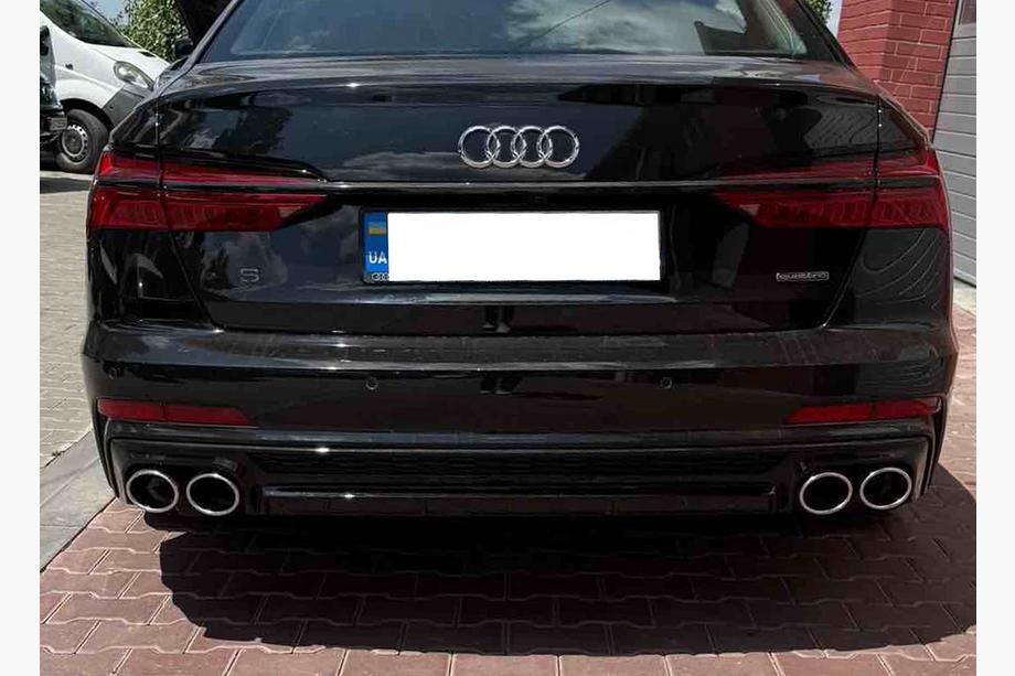 Audi A6 C8 2018–2025 Zadný difúzor s koncovkami výfuku S-Style Silver (pre S / S-Line) Image