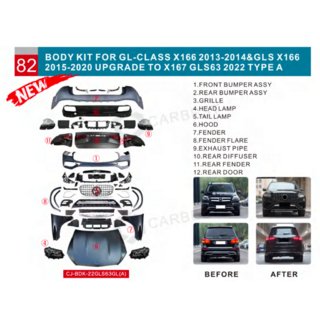Faceliftový prestavbový kit z X166 na GLS63 X167 (Type-A) Mercedes GL/GLS trieda X166 2012–2019