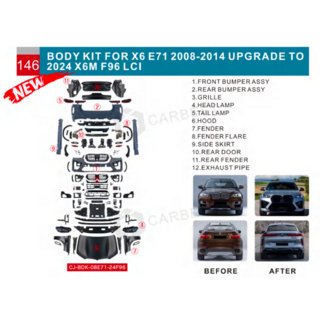 Faceliftový kit pre X6M F96 LCI BMW X6 E71 2008–2014 fotografia 3