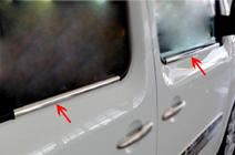 Renault Kangoo 2008–2020 Vonkajšie okenné lišty (4 ks, nerez) 4 ks, Carmos – turecká oceľ fotografia 5
