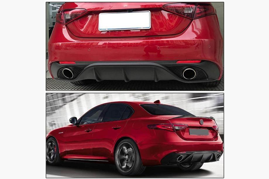 Alfa Romeo Giulia 2016–2022 Difúzor zadného nárazníka Lip Carbon V2 (Carbon) Fotografia 5