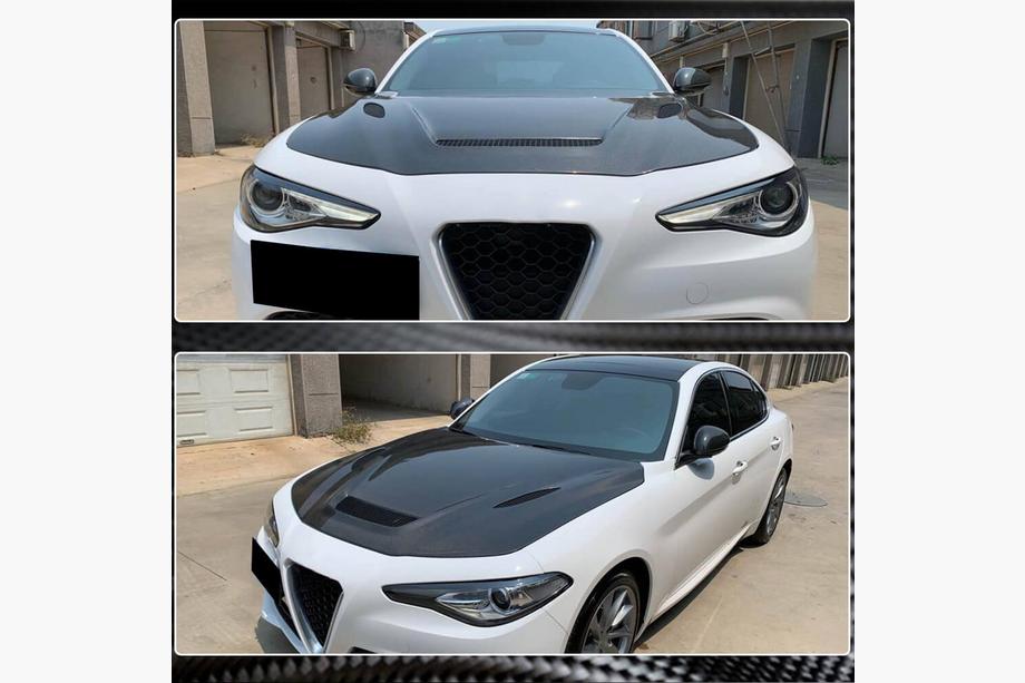 Alfa Romeo Giulia 2016–2022 Kapota V1 (Carbon) Fotografia 6