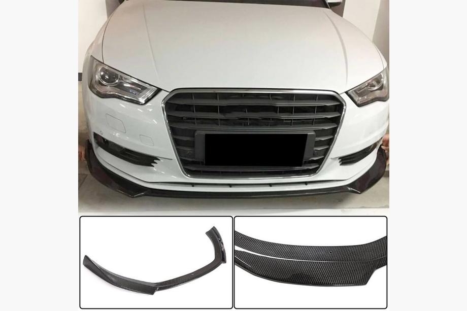 Audi A3 2012–2020 Lip spojler predného nárazníka Lip V1 (pre Base 2012-2016 Sedan, karbón) Image