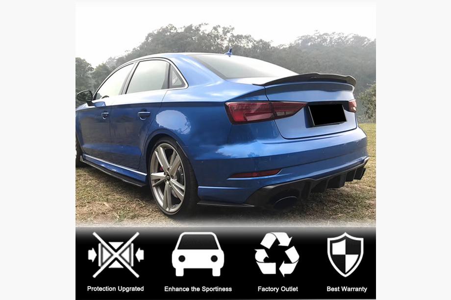 Audi A3 2012–2020 Spojler V5 (pre Sedan, karbón) Fotografia 3