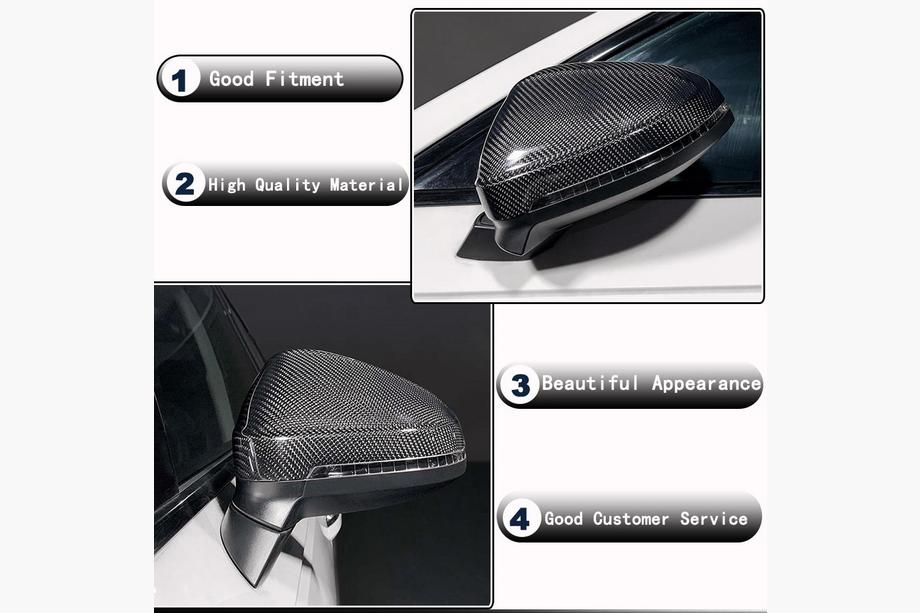 Audi A4 B9 2015–2024 Kryty zrkadiel Replacement Style (Karbon) V2 Fotografia 5