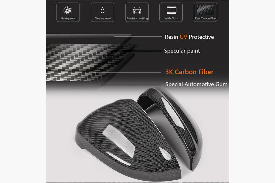 Audi A4 B9 2015–2024 Kryty zrkadiel Replacement Style (Karbon) V2 Fotografia 6