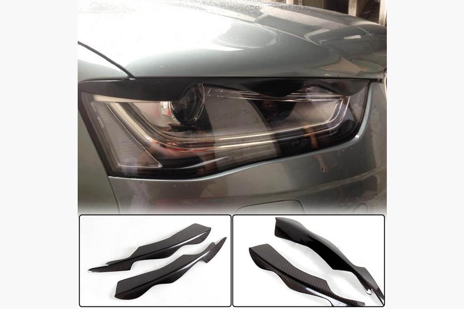Audi A4 B8 2007–2015 Obočie na svetlá (2011-2015, Karbón) Fotografia 1