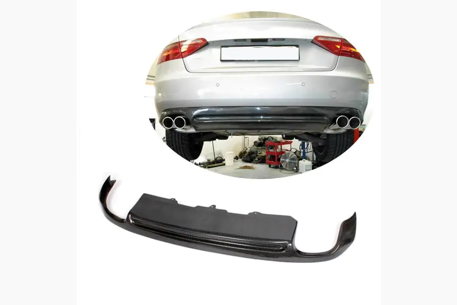 Audi A5 2007–2015 Difúzor zadného nárazníka (pre Base kupé/kabriolet 2007-2011, karbón) Image