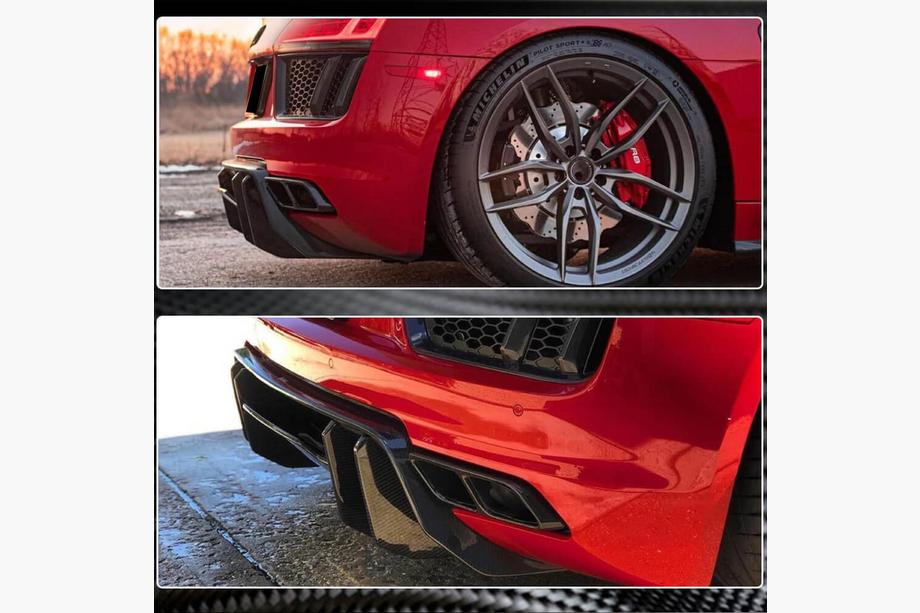 Audi R8 2015– Difúzor zadného nárazníka V1 (2015-2020, Carbon) Fotografia 3