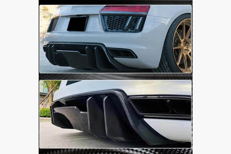 Audi R8 2015– Difúzor zadného nárazníka V1 (2015-2020, Carbon) Fotografia 4