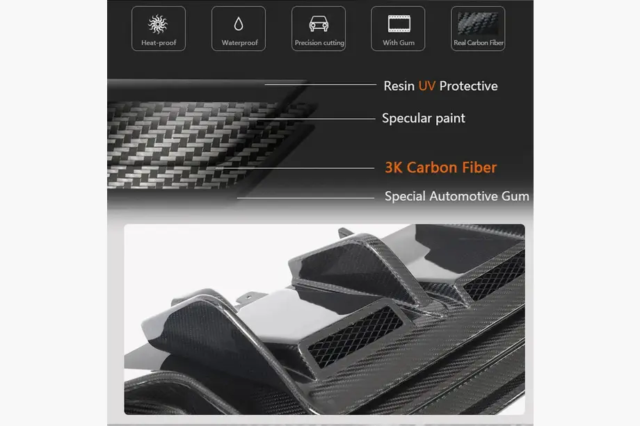 Difúzor zadného nárazníka V1 (pre Spyder 2020+, karbón) fotografia 4