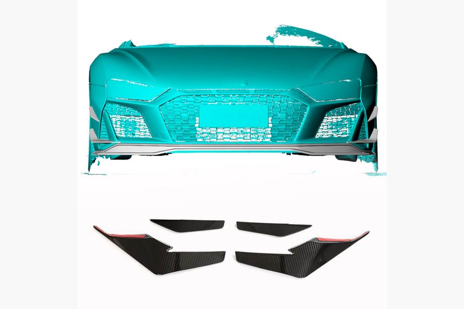 Audi R8 2015– Lip spojler predného nárazníka V2 (2023+, karbón) Fotografia 1