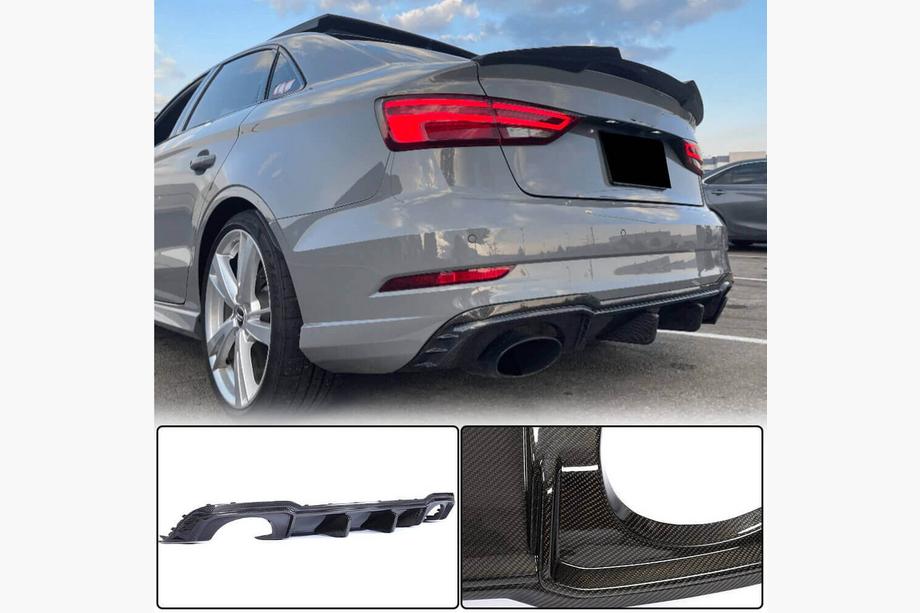 Audi A3 2012–2020 Difúzor zadného nárazníka V1 (pre RS3 Sedan 2017-2019, karbón) Image