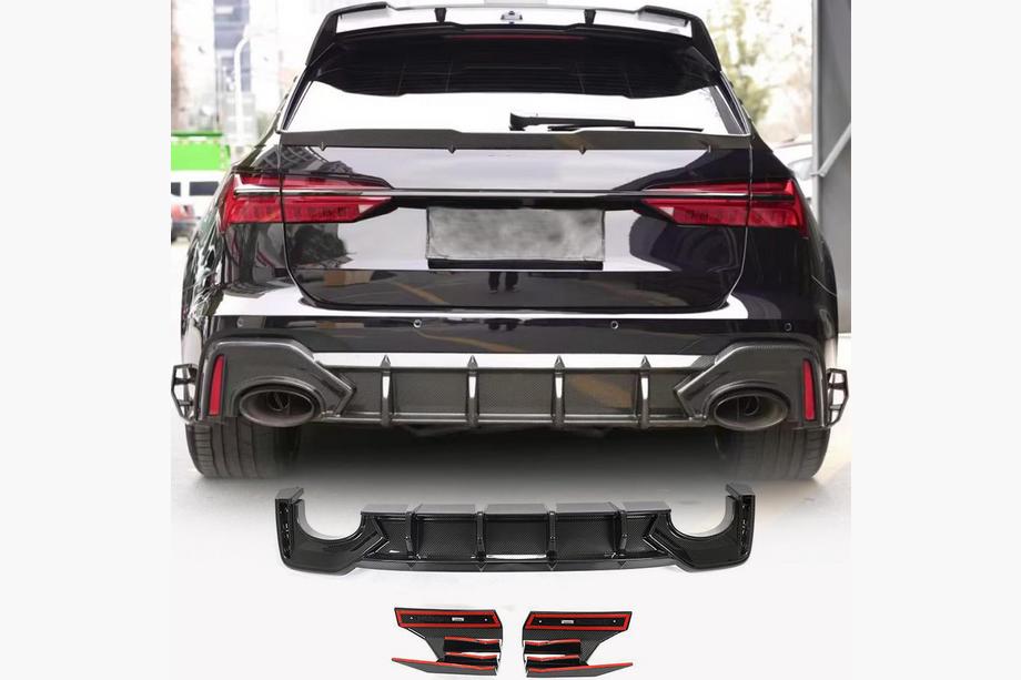 Audi A6 C8 2018–2025 Zadný difúzor nárazníka (pre RS6, karbón) Image
