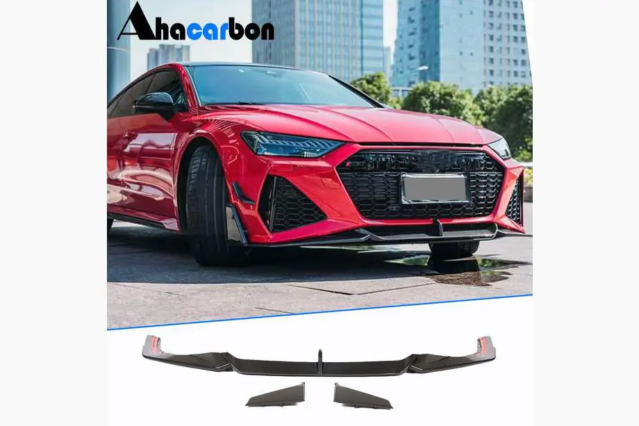 Audi A7 2018– Predný nárazníkový lip spoiler Lip V2 (pre RS7, suchý karbón) Image