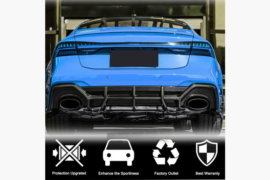Audi A7 2018– Difúzor zadného nárazníka (pre RS7 2018-2022, suchý karbón) Fotografia 5