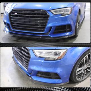 Lip spojler predného nárazníka Lip V5 (pre S-Line Sedan 2017-2020, karbón) Audi A3 2012–2020 fotografia 4