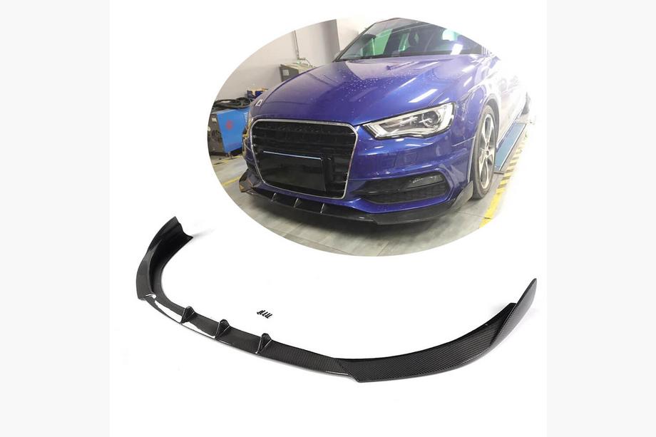 Audi A3 2012–2020 Lip na predný nárazník Lip V1 (pre S-Line 2012-2016 HB, karbón) Image