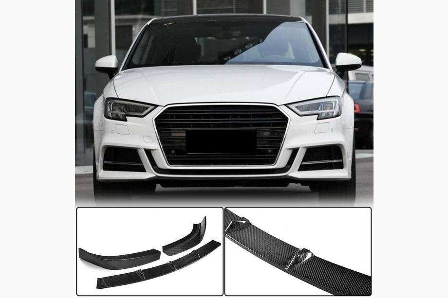 Audi A3 2012–2020 Lip spojler predného nárazníka Lip V2 (pre S-Line Sedan 2017-2020, karbón) Image