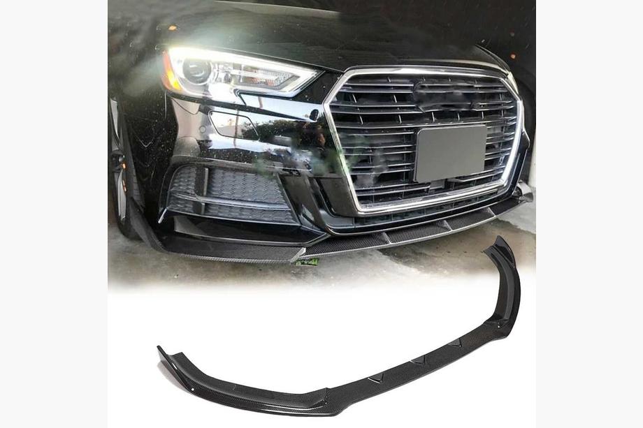 Audi A3 2012–2020 Predný nárazníkový lip Lip V1 (pre S-Line 2017-2020 Sedan, karbón) Image