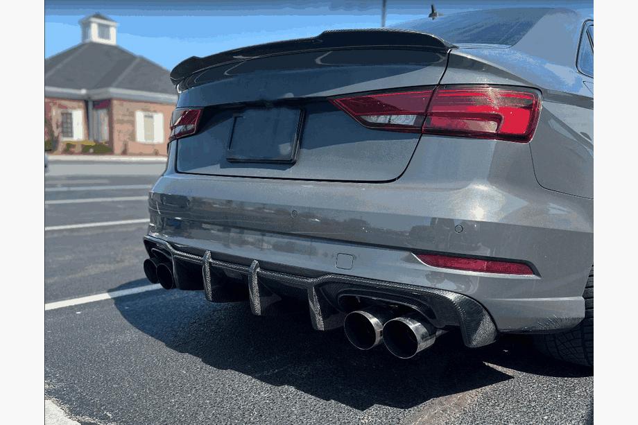 Audi A3 2012–2020 Difúzor zadného nárazníka V1 (pre S-Line Sedan 2017-2020, karbón) Fotografia 2