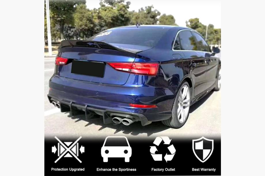 Audi A3 2012–2020 Difúzor zadného nárazníka V1 (pre S-Line Sedan 2017-2020, karbón) Fotografia 4