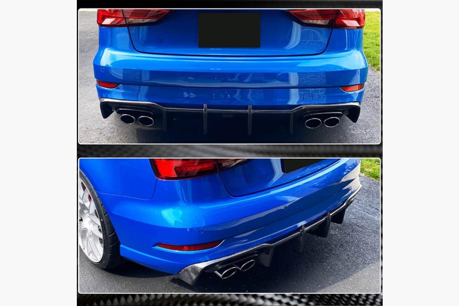 Audi A3 2012–2020 Difúzor zadného nárazníka V1 (pre S-Line Sedan 2017-2020, karbón) Fotografia 7