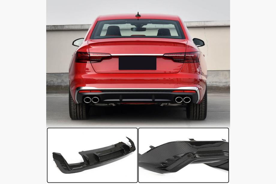 Audi A4 B10 2024– Difúzor zadného nárazníka V1 (pre S-Line, karbón) Fotografia 1