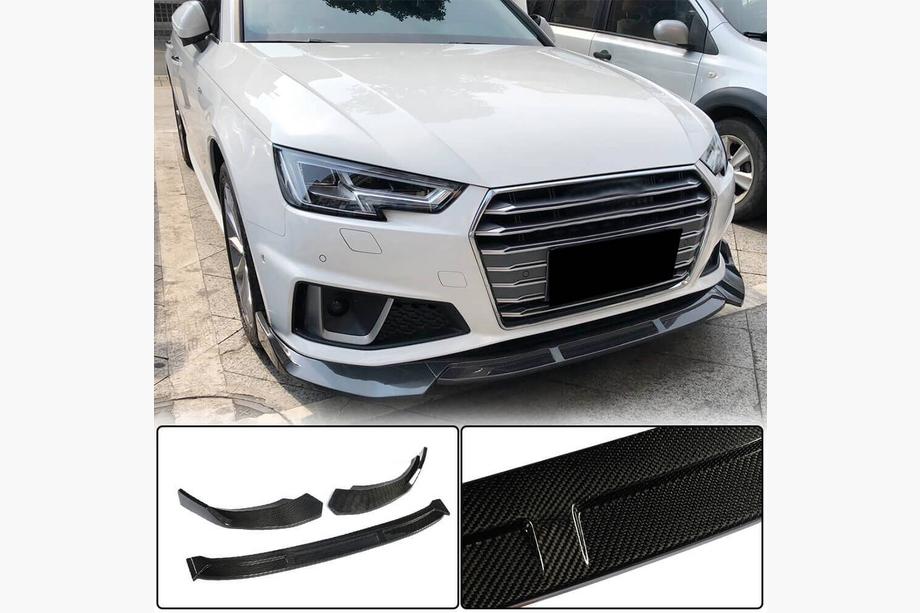 Audi A4 B9 2015–2024 Lip spojler predného nárazníka Lip V1 (pre S-Line Sedan 2015-2019, karbón) Image
