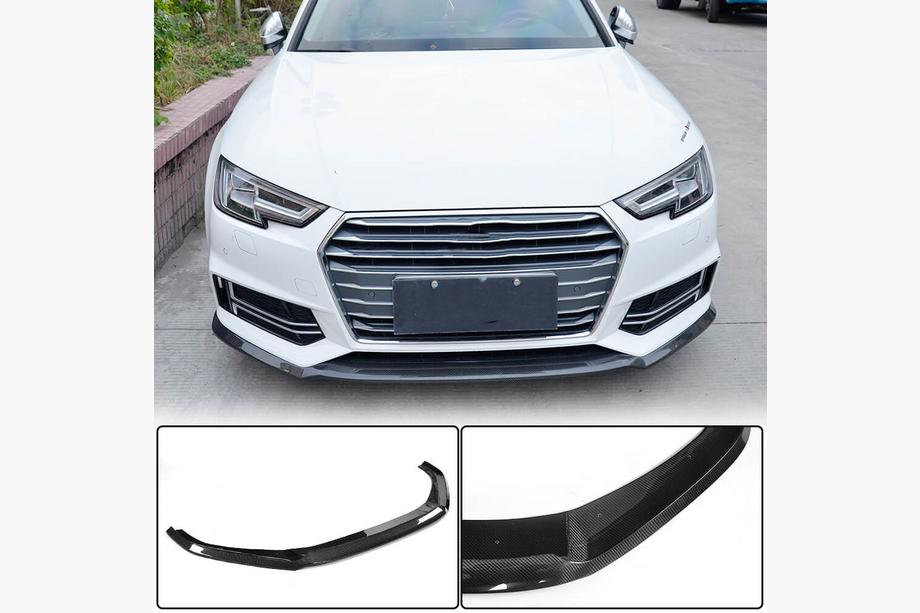 Audi A4 B9 2015–2024 Lip spojler predného nárazníka Lip V4 (pre S-Line Sedan 2015-2019, karbón) Image
