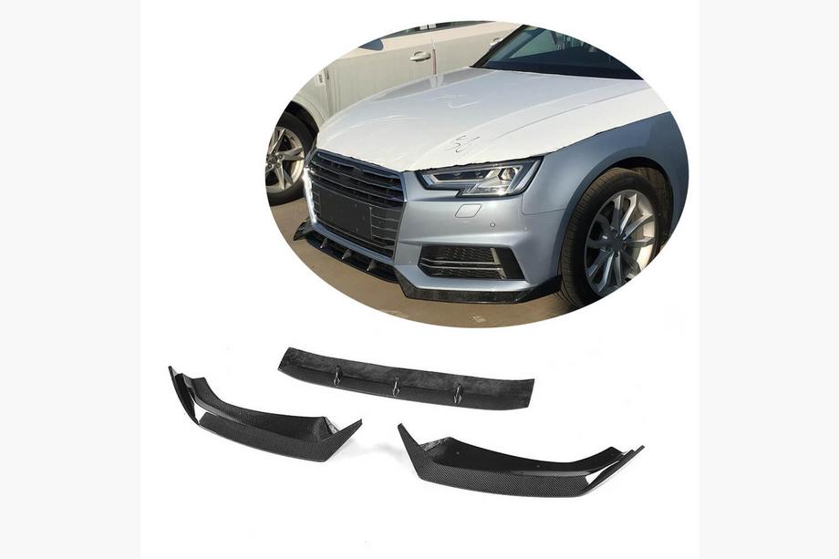 Audi A4 B9 2015–2024 Predný lip spojler na nárazník Lip V5 (pre S-Line Sedan 2015-2019, karbón) Image