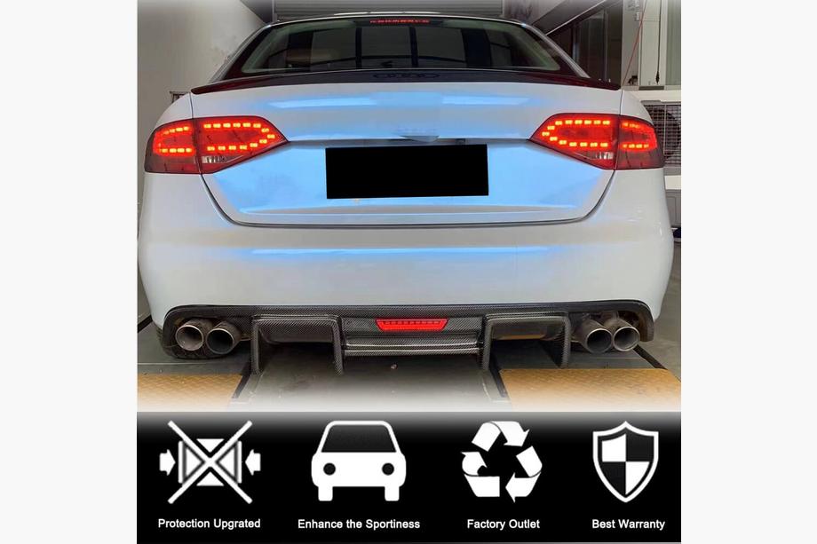 Audi A4 B8 2007–2015 Difúzor zadného nárazníka V1 (pre S4 2009-2012, karbón) Fotografia 5