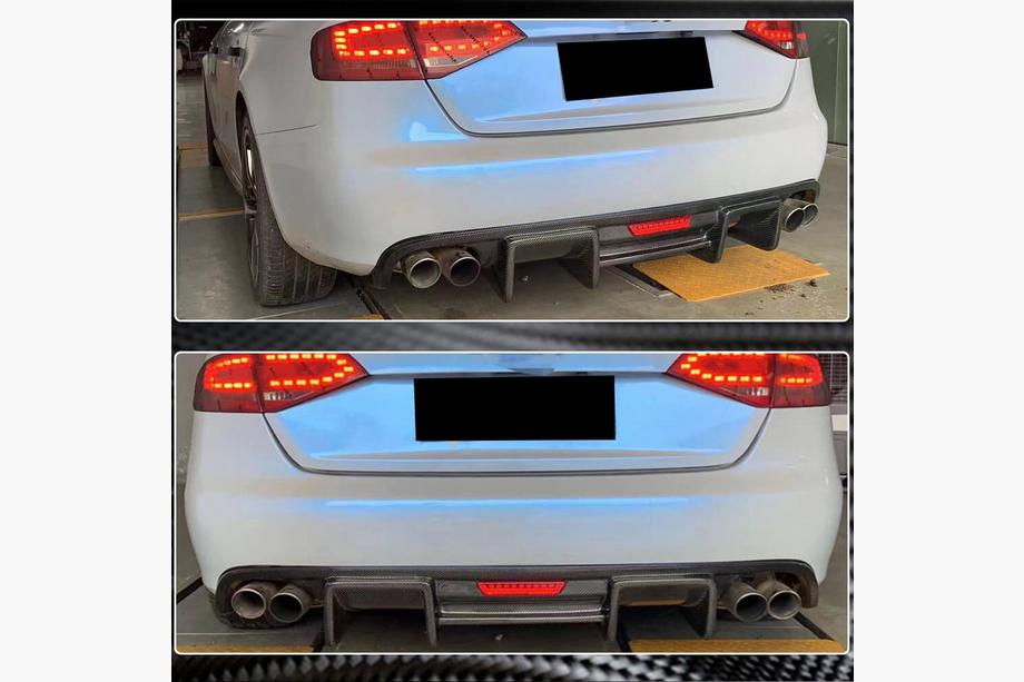 Audi A4 B8 2007–2015 Difúzor zadného nárazníka V1 (pre S4 2009-2012, karbón) Fotografia 6