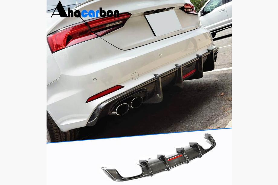 Audi A5 2016–2025 Difúzor zadného nárazníka V1 (pre S-Line 2016-2020, karbón) Fotografia 1